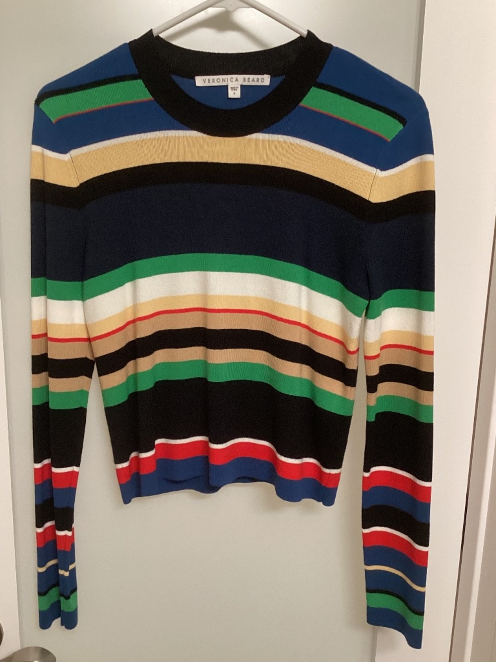 Veronica Beard Palmas Crewneck Sweater, Size S, Multi-color